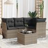 vidaXL 5 Piece Garden Sofa Set with Cushions Grey Poly Rattan