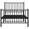 vidaXL Metal Bed Frame without Mattress with Footboard Black 90x190cm