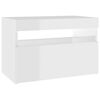 vidaXL Bedside Cabinet & LED Lights 2 pcs High Gloss White 60x35x40 cm