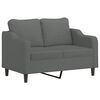 vidaXL 3 Piece Sofa Set with Cushions Dark Grey Fabric