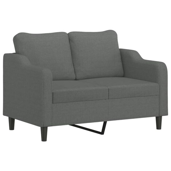 vidaXL 3 Piece Sofa Set with Cushions Dark Grey Fabric