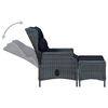 vidaXL 3 Piece Garden Lounge Set with Cushions Poly Rattan Dark Grey