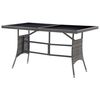 vidaXL Garden Table Grey 140x80x74 cm Poly Rattan