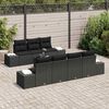 vidaXL Garden Sofa Set with Cushion 8 pcs Black Poly Rattan