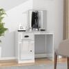 vidaXL Dressing Table with Mirror High Gloss White 90x50x132.5 cm Engineered Wood