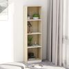 vidaXL 4-Tier Book Cabinet White and Sonoma Oak 40x24x142 cm Engineered Wood
