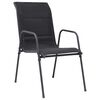 vidaXL Stackable Garden Chairs 2 pcs Steel and Textilene Black