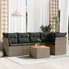 vidaXL 6 Piece Garden Sofa Set with Cushions Grey Poly Rattan