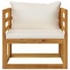 vidaXL 7 Piece Garden Lounge Set with Cushion Cream Solid Acacia Wood
