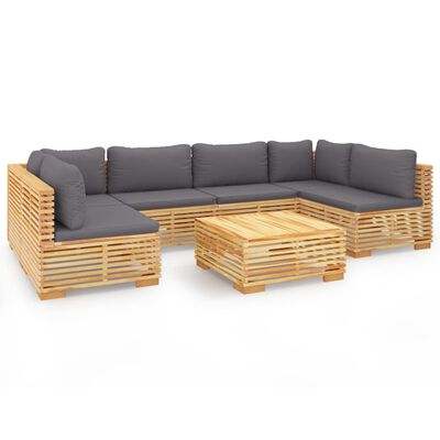 vidaXL 7 Piece Garden Lounge Set with Cushions Solid Teak Wood
