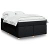 vidaXL Box Spring Bed with Mattress Black Double Fabric