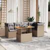 vidaXL 5 Piece Garden Sofa Set with Cushions Beige Poly Rattan