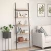 vidaXL 5-Tier Leaning Shelf Light Brown and Black 64x34x185.5 cm