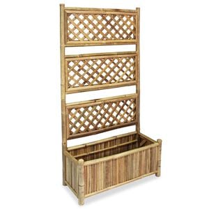 vidaXL Garden Raised Bed | Natural Bamboo | 70x30x135 cm | Decorative Inlays