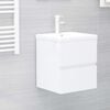 vidaXL Sink Cabinet with Built-in Basin High Gloss White Engineered Wood