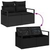 vidaXL Garden Sofa Set with Cushion with Storage Poly Rattan