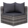 vidaXL 7 Piece Garden Sofa Set with Cushions & Pillows Poly Rattan Grey