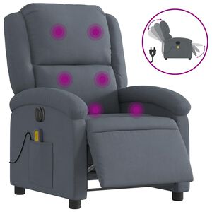 vidaXL Electric Massage Recliner Chair Dark Grey Velvet