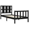 vidaXL Bed Frame without Mattress Black 90x190 cm Single Solid Wood Pine