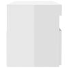 vidaXL Bedside Cabinet & LED Lights 2 pcs High Gloss White 60x35x40 cm