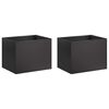 vidaXL Garden Planter 2 pcs Black 40 x 30 x 30 cm Cold-rolled Steel