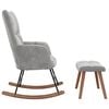 vidaXL Rocking Chair with a Stool Light Grey Velvet