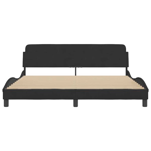 vidaXL Bed Frame "Dover" Black 180x200 cm King Velvet