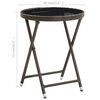 vidaXL Tea Table Brown 60 cm Poly Rattan and Tempered Glass