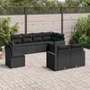 vidaXL 8 Piece Garden Sofa Set with Cushions Black Poly Rattan