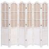 vidaXL 6-Panel Room Divider White 210x165 cm Fabric