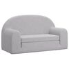vidaXL Kids' Sofa Bed 2-Seater Light Grey Soft Plush