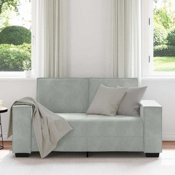 vidaXL 2-Seater Sofa Light Grey 160x78x84 cm Velvet