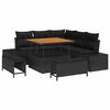 vidaXL Garden Sofa Set with Storage 8 pcs Black Poly rattan