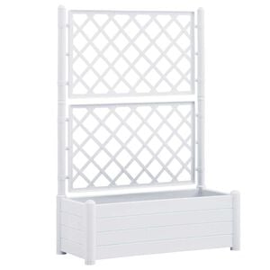 vidaXL Garden Planter | White | Polypropylene | Large | UV-resistant materials