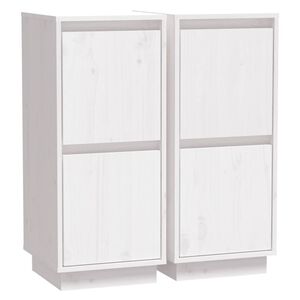vidaXL Sideboard | Set of 2 | White | Solid pine wood, MDF | Large | Sideboard