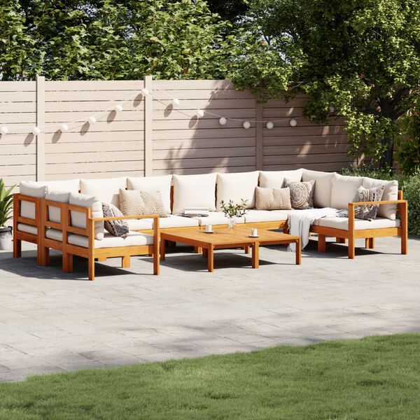 vidaXL 8 Piece Garden Sofa Set with Cushions Solid Wood Acacia