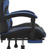 vidaXL Gaming Chair with Footrest Black and Blue Faux Leather