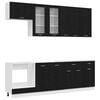 vidaXL Kitchen Unit LYON 8 pcs Black Oak Engineered Wood