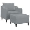 vidaXL Sofa Chair with Footstool Light Grey 60 cm Fabric
