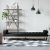 vidaXL Sofa Bed with Armrests Black Fabric