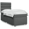 vidaXL Box Spring Bed with Mattress Dark Grey King Single Fabric