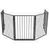 vidaXL Fireplace Fence for Pets Black Steel