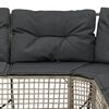 vidaXL Garden Sofa with Cushions and Footstool L-Shaped Light Grey Poly Rattan