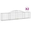 vidaXL Arched Gabion Baskets 2 pcs 300x30x60/80 cm Galvanised Iron