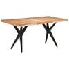 vidaXL Dining Table | Bleached Acacia and Black Steel