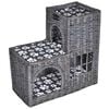vidaXL Cat House | Grey | Willow, Polyester | Medium | Lightweight | Cat Tree