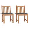 vidaXL Garden Chairs 2 pcs with Cushions Solid Teak Wood