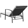 vidaXL Garden Sun Lounger with Cushion Poly Rattan Black