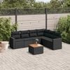 vidaXL 7 Piece Garden Sofa Set with Cushions Black Poly Rattan