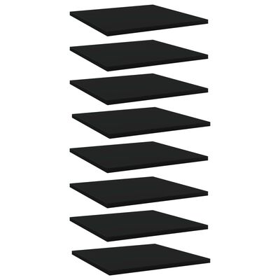 vidaXL Bookshelf Boards 8 pcs Black 40x40x1.5 cm Engineered Wood